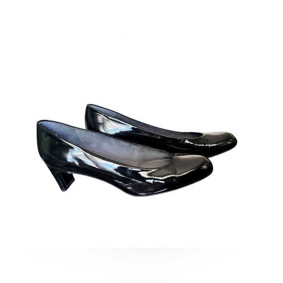 Stuart Weitzman Classic Black Patent Leather Platform Pumps Shoes Heels 8M - Picture 5 of 16